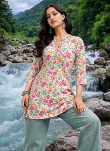 Floral Print Kurta Top