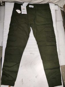 PLUS 91 Men's Olive Green Cargo Pants