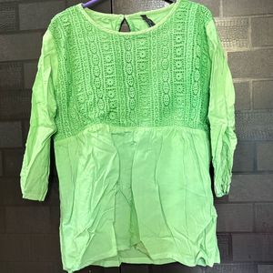 Vibrant Lime Green Crochet Top
