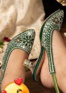 Embellished Green heels 👠