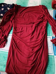 Elegant Maroon Midi Dress