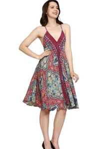 Boho Paisley Print Summer Dress