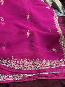 Beautiful Pink Embroidered Saree