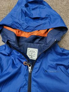 Blue Two-Tone Hooded Jacket