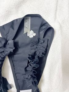 Black Bikini Bottom with Ruffles