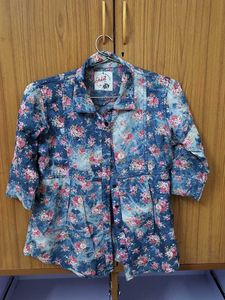 Beautiful Denim Like Cotton Shirt For Girls Juliet