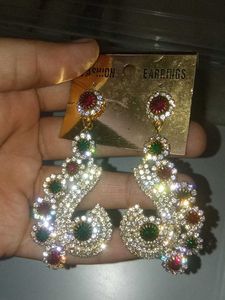 Stunning Dangle Earrings with Gems