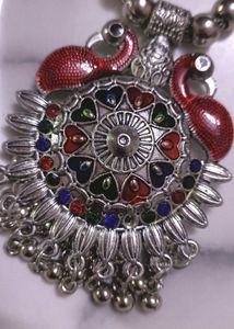 Enamel Jhumka &amp; Necklace