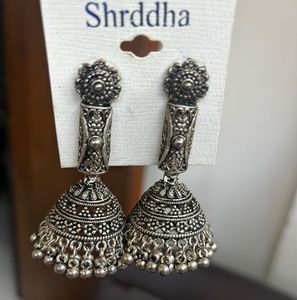 Oxidised Jhumka Earrings