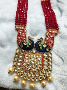 🆕Beautiful kundanjewelry.             Peacock design,  jaipurjewelry,  handmadejewelry ,   beadsjewelry ,  kundanjewelry,  necklaceset,  peacock jewelry, chain, choker, forever21, beauty, women,