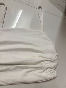 White Ruched Crop Top