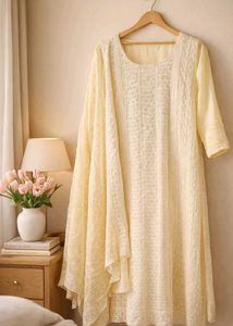 Butter Yellow Kurtha Set