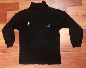 BLACK COTTON TURTLE-NECK XS
