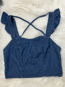Denim Crop Top 💅💋