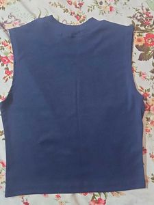 Sleeveless Navy Blue Top