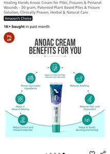 ANOAC Cream for Piles, Fissure