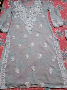 Beautiful Grey Chikankari Kurta