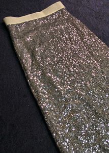 Sparkling Silver Sequin Maxi Skirt