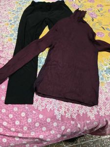Cozy Turtleneck Sweater and Black Pants Set