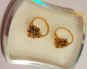 1 Gram Gold Flower Rings Pack  2