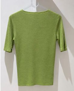 Lime Green V-Neck Zip Top