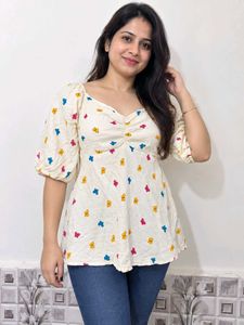 🔥BUY 1, GET 1 FREE🔥Butterfly Print Peplum Top 28