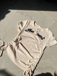 Ruched Drawstring T-Shirt