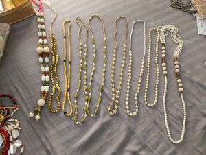 Assorted 9 Beaded Necklaces mala