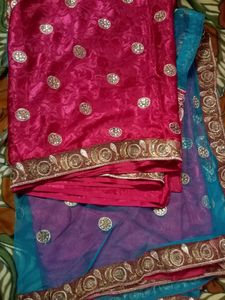 Two Shades Saree With Blouse