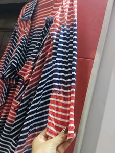 Striped Open Front Cardigan