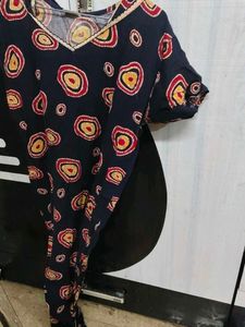 2 combo nighty Navy Blue Printed Kurta