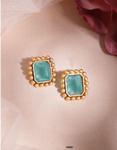 Blue Studded Golden Choker Set