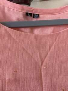 Peach Embroidered Kurta