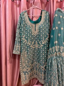 Teal Embroidered Lehenga Choli