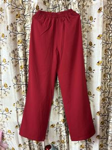 Chic Red Wide-Leg Pants