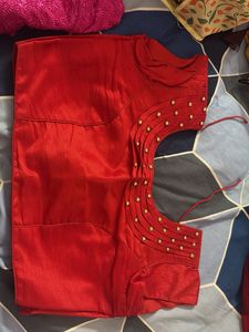 Elegant Red Readymade Saree Blouse