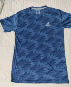Adidas Blue Graphic T-Shirt(Unisex)