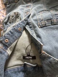 Denim Button-Down Dress with Belt