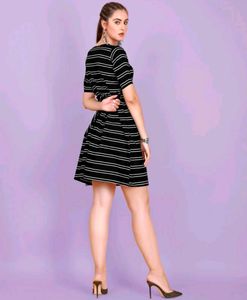 Black &amp; White Striped Dress