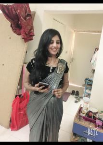 ready to wear Stunning Metallic Silver Saree