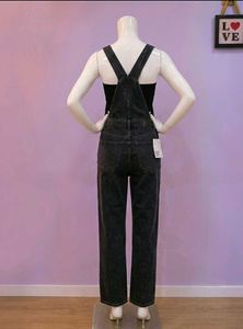 New Black Denim Overalls
