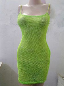 (800)Green Mesh Mini Dress