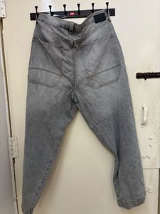 Grey Wash Wide Leg Jeans