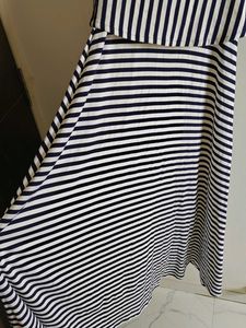Striped Cold Shoulder Maxi Dress