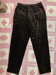 Velvet Animal Print Pants