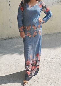 Blue Floral Maxi Dress