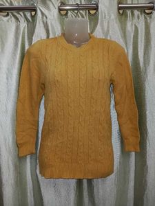 Mustard Cable Knit Sweater
