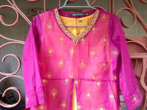 Branded Yellow Kurta With Purple Outer 💜💛💜