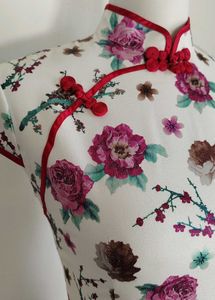 Floral Print Qipao Style Dress
