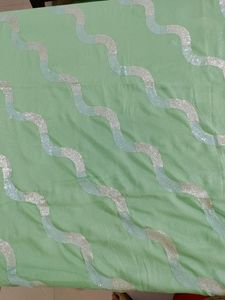 Pista Saree with Beautiful Sequence Work